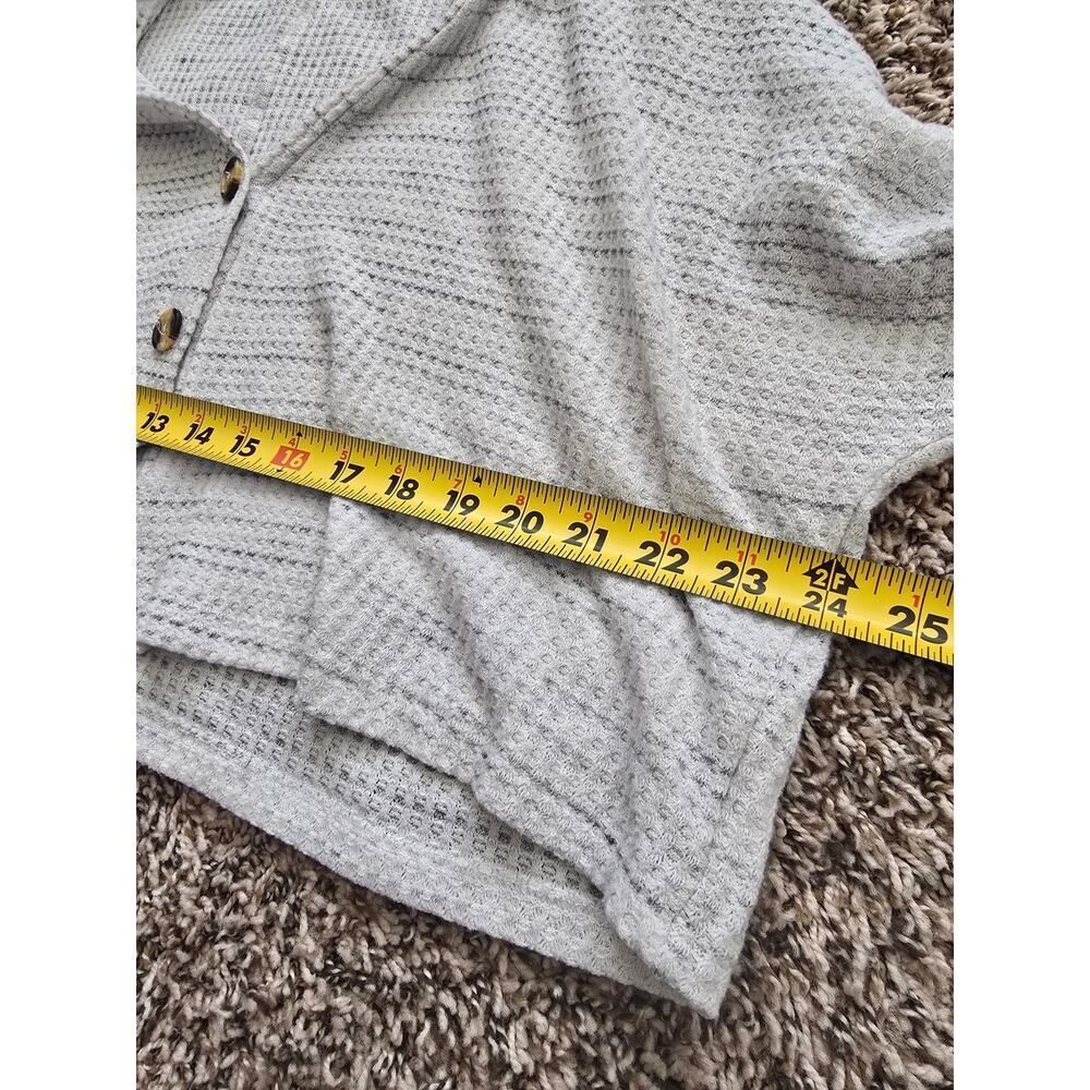 Sadie & Sage Soft Waffle Knit Cropped Cardigan Gray Button Front Women Size S - Picture 6 of 6